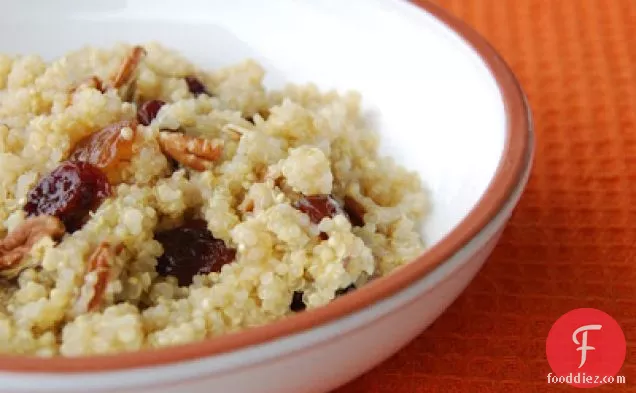 Breakfast Quinoa With Dried Cherries, Raisins, And Pecans