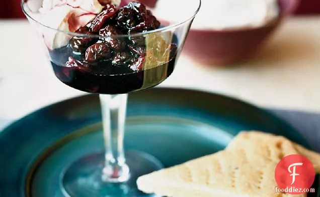 Dried Cherry Compote with Shortbread and Mascarpone