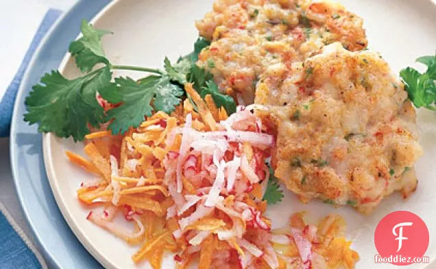 Shrimp Cakes with Carrot Slaw