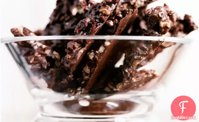 Dark-Chocolate Bark with Walnuts and Dried Cherries