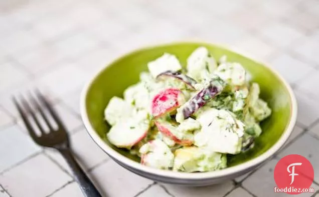 Chicken And Radish Salad With Creamy Avocado Dressing