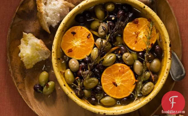 Roasted Olives And Clementines With Rosemary And Chiles