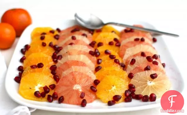 Citrus & Pomegranate Salad With Rose Water-vanilla Syrup