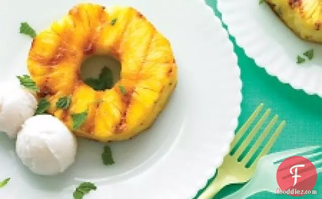 Grilled Pineapple With Coconut Sorbet