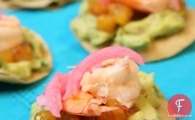 Coconut-poached Shrimp Tostadas