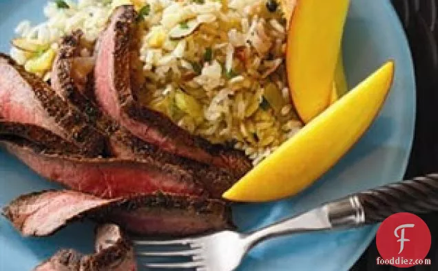 Caribbean Flank Steak With Coconut Rice