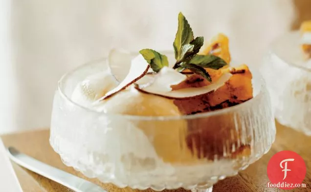 Caramelized Pineapple Sundaes with Coconut
