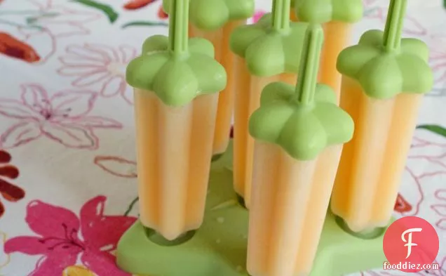 शुगर फ्री डेयरी फ्री ऑरेंज कोकोनट पॉप्सिकल्स
