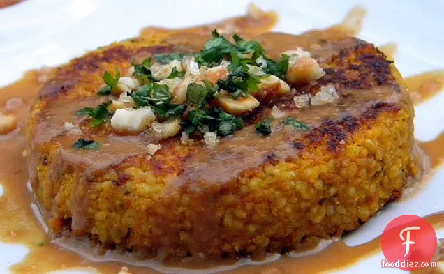 Butternut Squash And Couscous Patties With Coconut Peanut Sauce