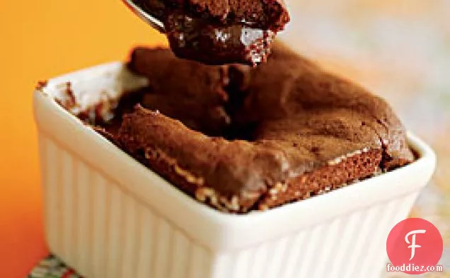 Dark Chocolate Soufflé Cakes With Espresso-chocolate Sauce