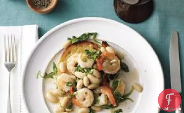 Shrimp With White Beans And Toast