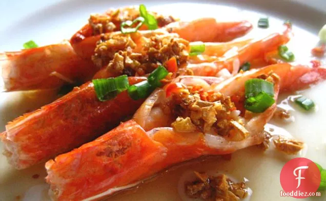 Steamed Shrimp With Garlic Oil