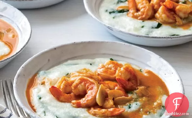 धुएँ के रंग का झींगा और जई का आटा