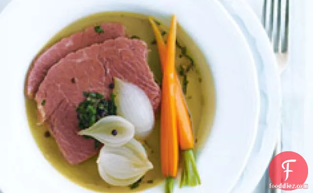 Corned Beef In Broth With Salsa Verde