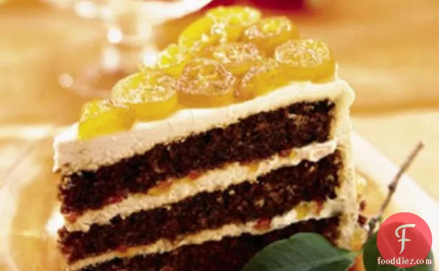 Gingerbread Layer Cake with Candied Kumquats