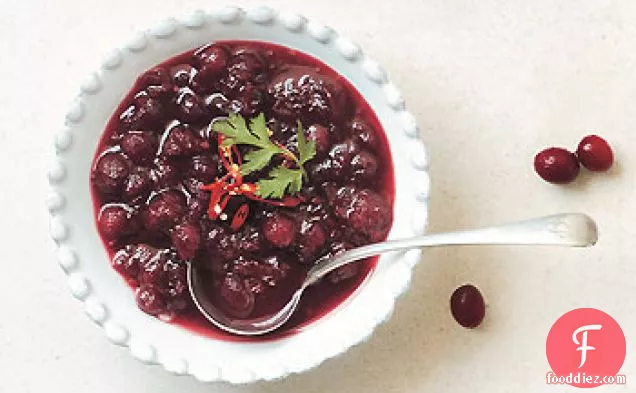 Pineapple Cranberry Sauce with Chiles and Cilantro
