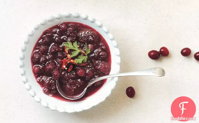 Pineapple Cranberry Sauce With Chiles And Cilantro