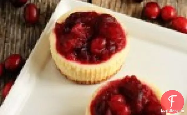 Individual Cheesecakes With Orange-cranberry Sauce