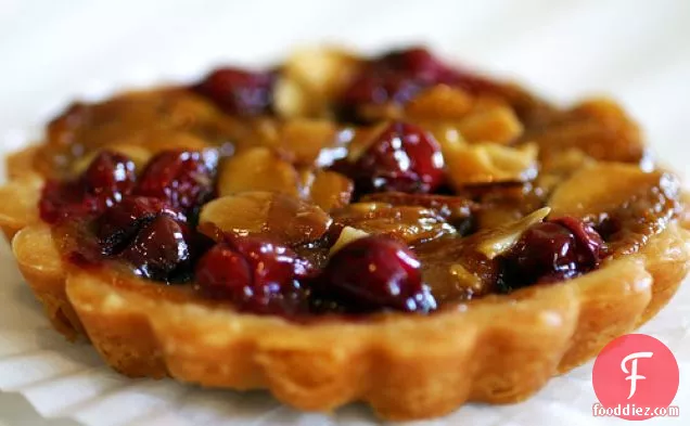 Cranberry, Caramel And Almond Tart