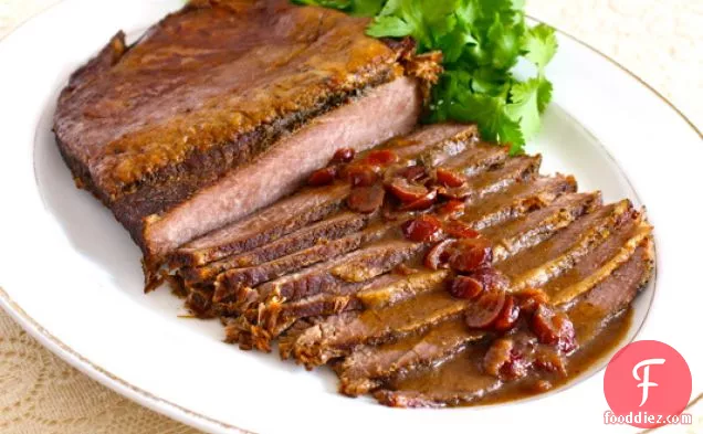 Slow Cooker Brisket with Chipotle-Cranberry Sauce