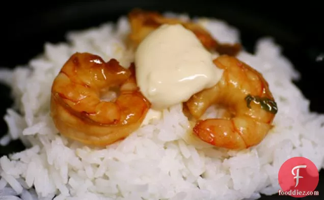 Soy Sake Shrimp With Ginger Aioli