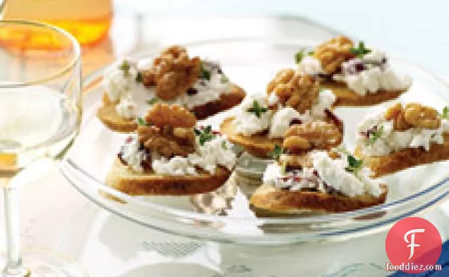 Goat Cheese, Cranberry, And Walnut Canapes
