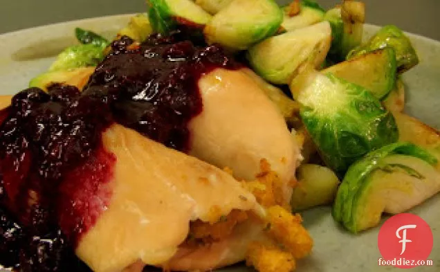 Stuffed Turkey Rolls With Cranberry Glaze