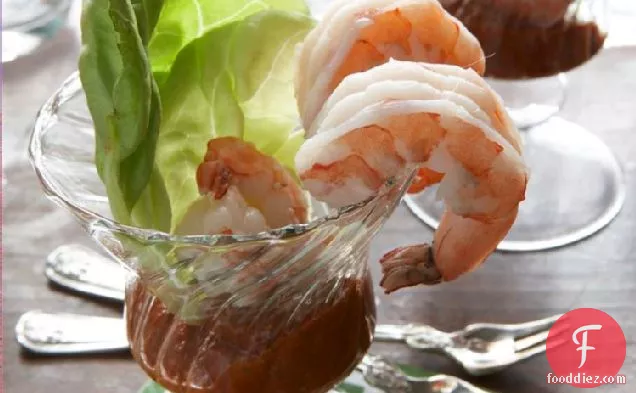 Vermouth-Poached Shrimp with Ginger Remoulade