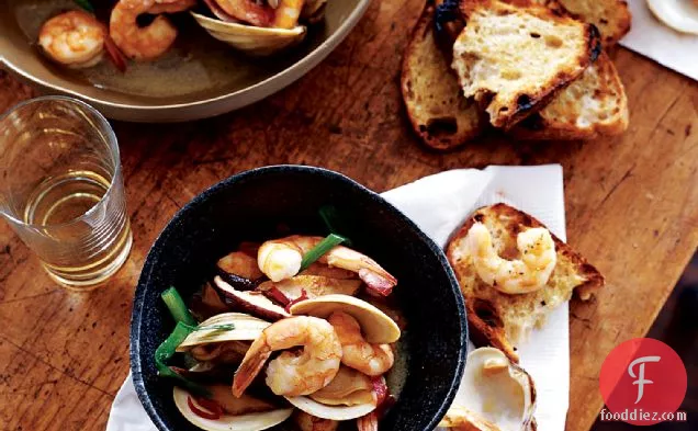 Saucy Clams and Shrimp with Wild Mushrooms