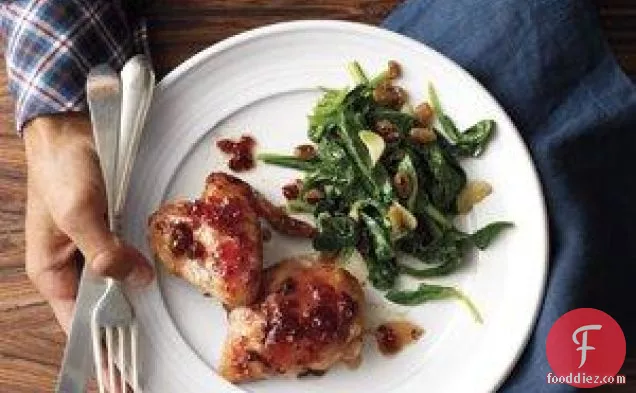 Red Currant-glazed Chicken With Spinach