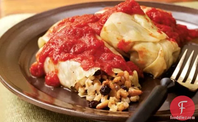 Barley-Stuffed Cabbage Rolls with Pine Nuts and Currants