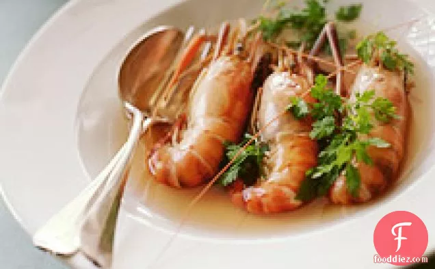 Head-on Shrimp In Tomato Chervil Broth