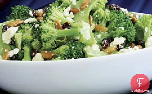 Broccoli Salad With Feta, Olive-oil-fried Almonds & Currants