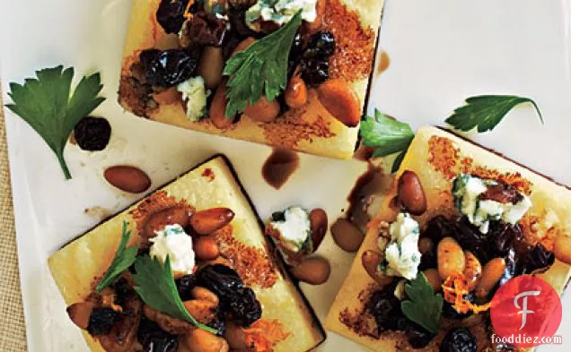 Polenta Squares with Gorgonzola and Pine Nuts