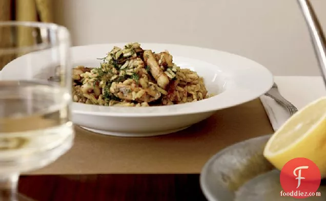 Mussel-and-Squid Pilaf with Sweet Spices and Dill