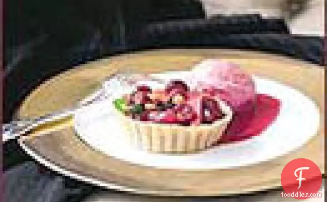 Cranberry-Pear Tartlets with Cranberry Ice Cream