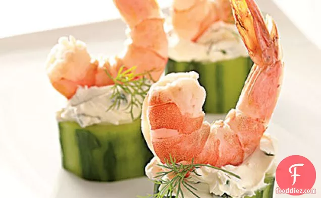 Shrimp in Cucumber Cups