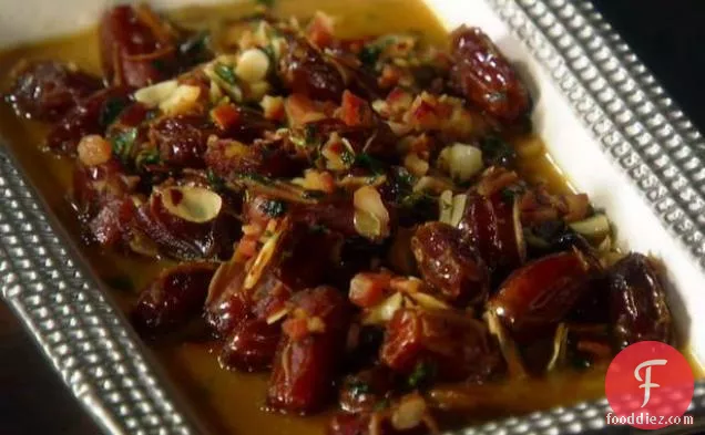 Roasted Dates with Pancetta, Almonds and Chile