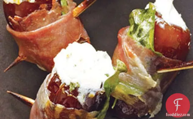 Dates With Goat Cheese Wrapped In Prosciutto