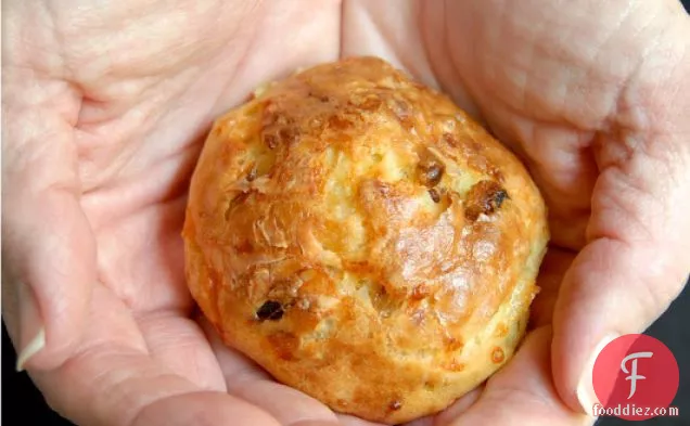 Cheddar Gougères With Dates And Pine Nuts