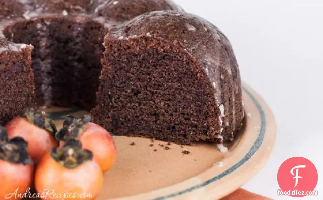 Spiced Persimmon Cake With Dates And Lemon Glaze