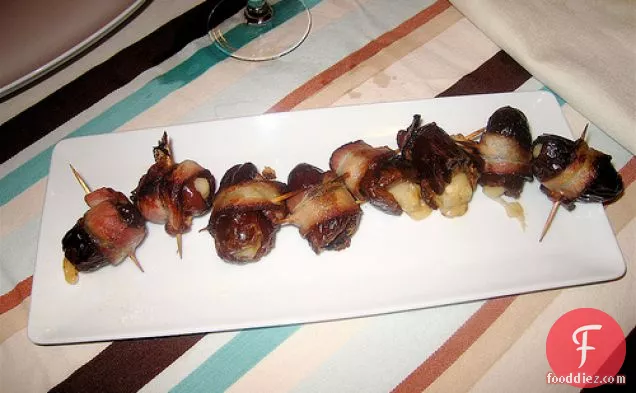 Bacon Wrapped Medjool Dates Stuffed With Parmesan