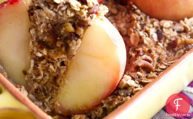 Baked Apples Stuffed With Cinnamon Date Pecan Oatmeal