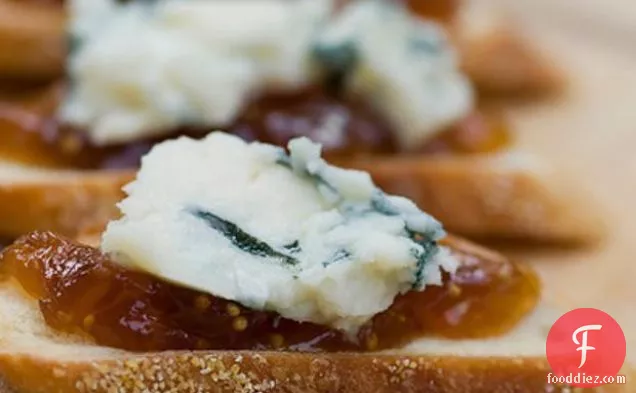 Blue Cheese And Fig Jam Crostini