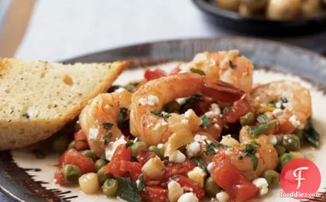 Shrimp with Lemon, Mint, and Goat Cheese