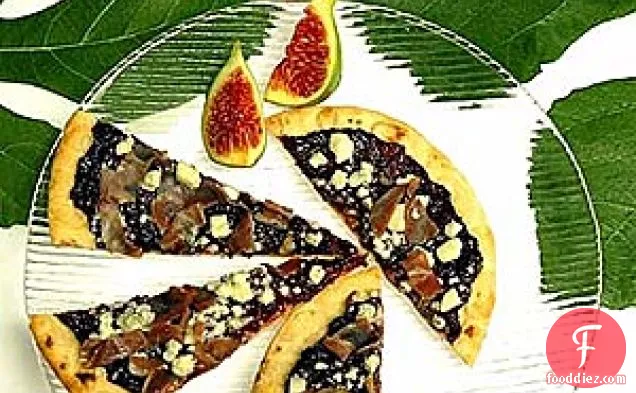 Fig, Prosciutto And Blue Cheese Pizzas
