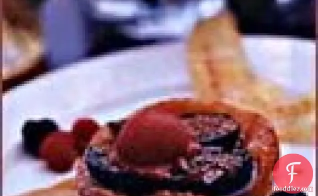 Fig Caramel Tart with Raspberry Sorbet