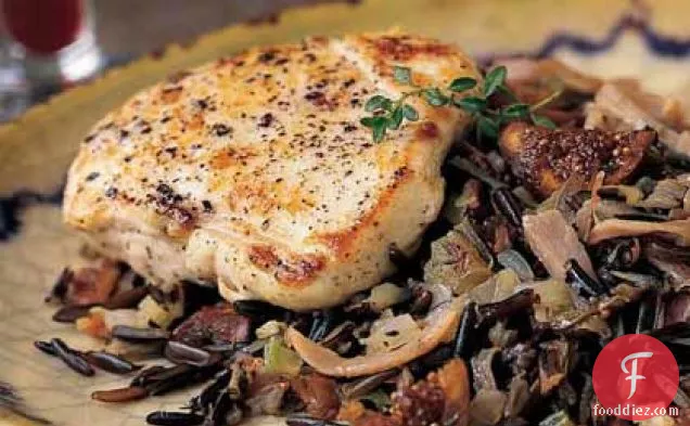 Chicken Breasts with Wild Rice-and-Fig Pilaf