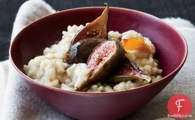 Soy Milk-Arborio Rice Pudding with Poached Figs