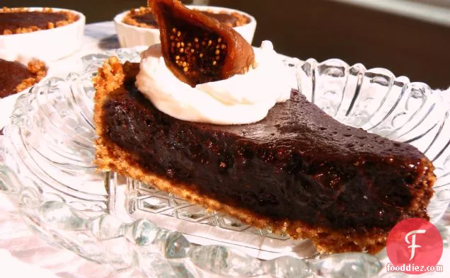 Spicy Fig & Chocolate Tart With A Walnut Pretzel Crust